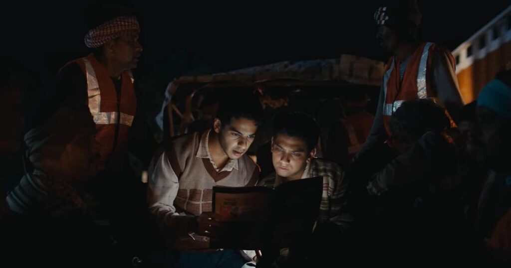 Access to information and technology in rural areas at night.