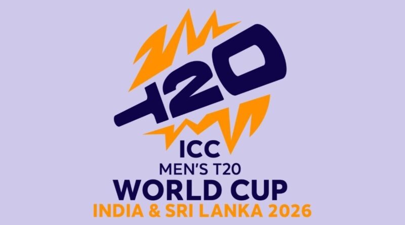 Innovative ICC Men's T20 World Cup logo with vibrant colors and dynamic design elements.
