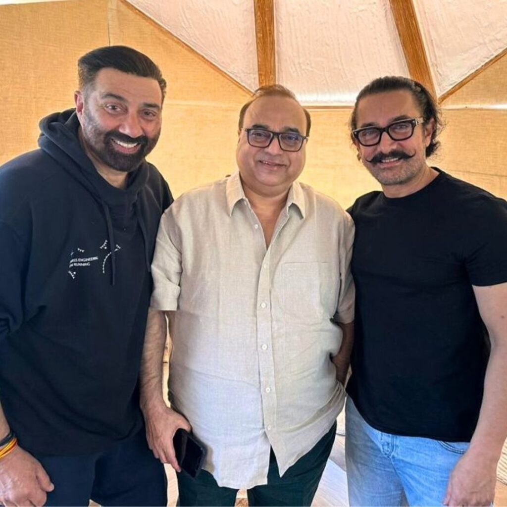 Sunny Deol, Aamir Khan and Filmmaker Rajkumar Santoshi