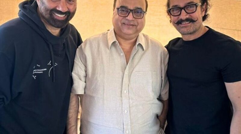 Sunny Deol, Aamir Khan and Filmmaker Rajkumar Santoshi